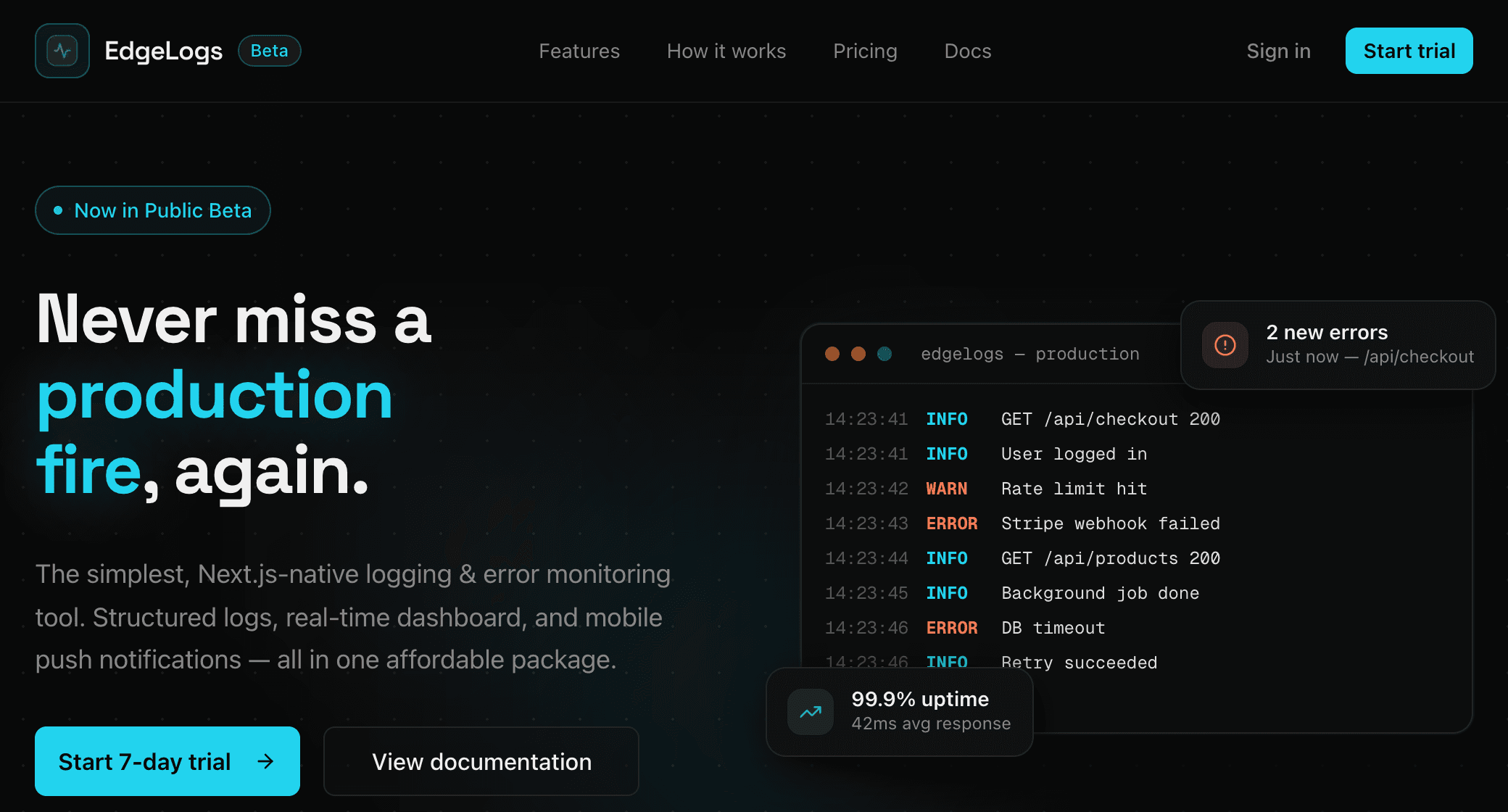 EdgeLogs — app preview