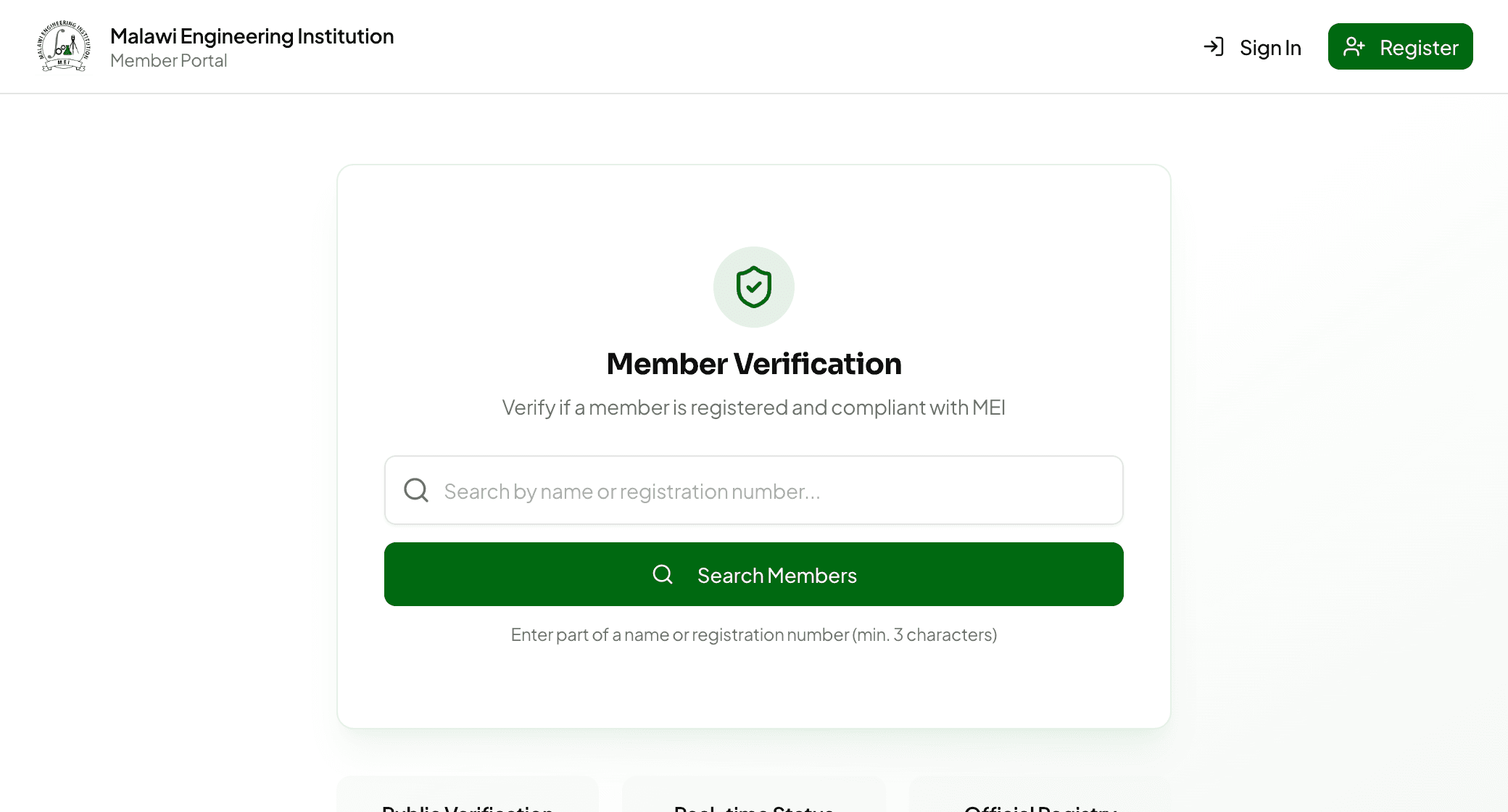 MEI Portal — app preview